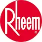 Red circular logo with the word "Rheem" in white, stylized letters.